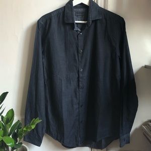 Gray Zara Shirt Size M Slim Cotton